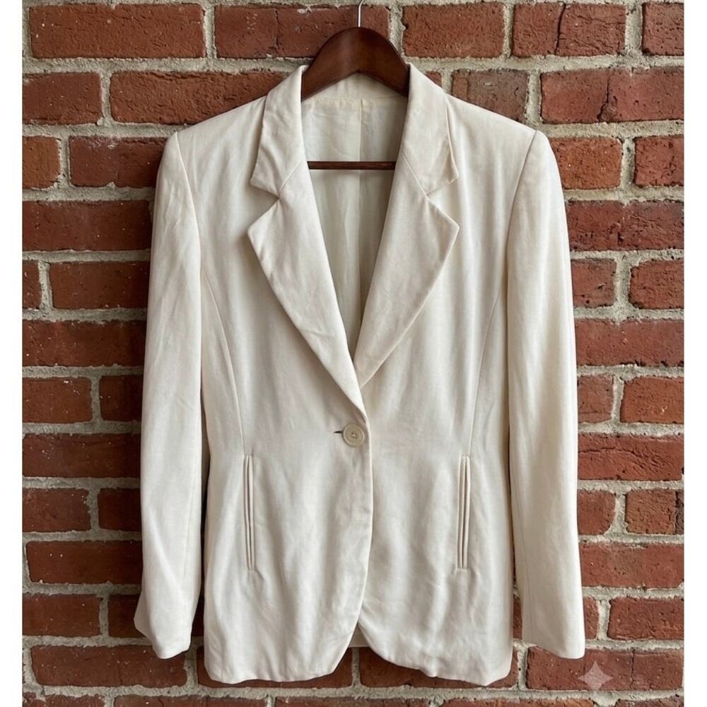 Crisca Vintage Wool Tailored Blazer Jacket Cream Ivory Quiet Luxury Old Money